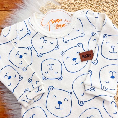  CONJ. DE MALHA 3 PEÇAS - Bear - Azul Jeans e Off White